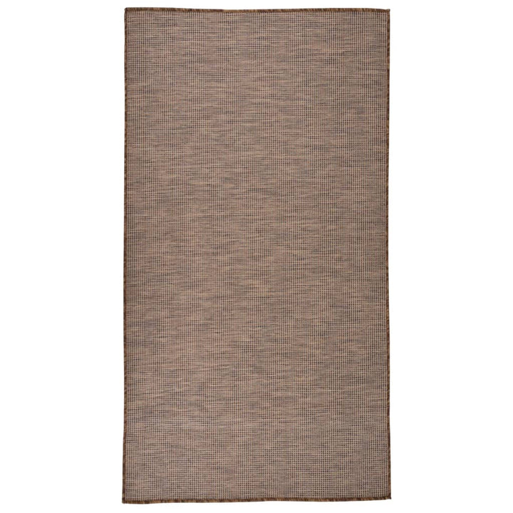 fladvævet udendørstæppe 80x150 cm brun