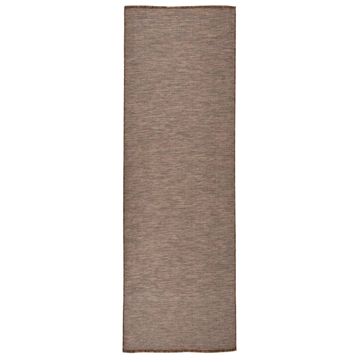 fladvævet udendørstæppe 80x250 cm brun