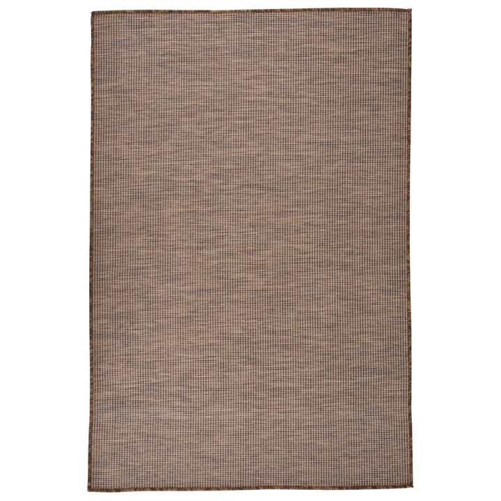 fladvævet udendørstæppe 120x170 cm brun