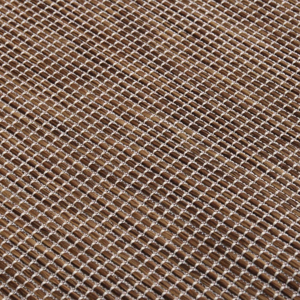 fladvævet udendørstæppe 120x170 cm brun