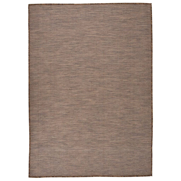 fladvævet udendørstæppe 140x200 cm brun