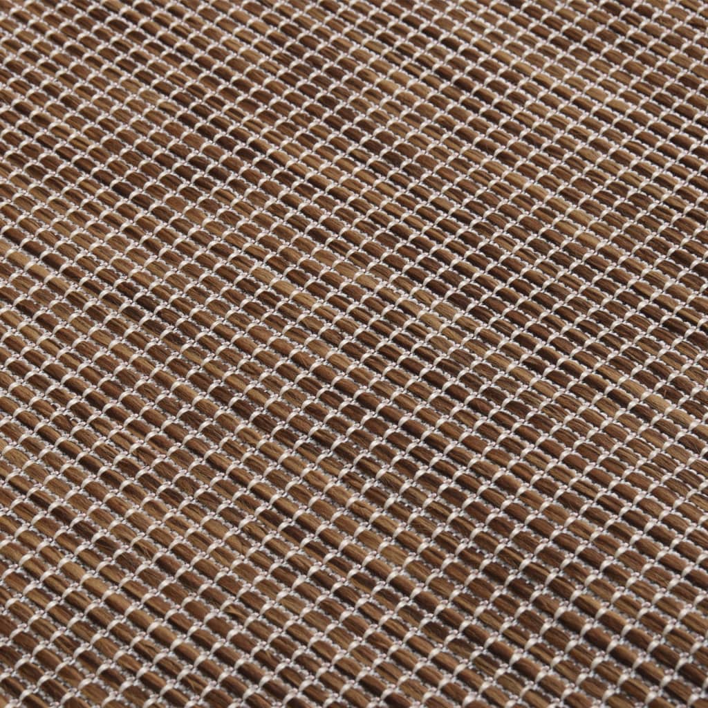 fladvævet udendørstæppe 140x200 cm brun