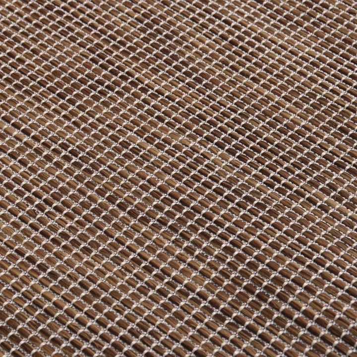 fladvævet udendørstæppe 160x230 cm brun