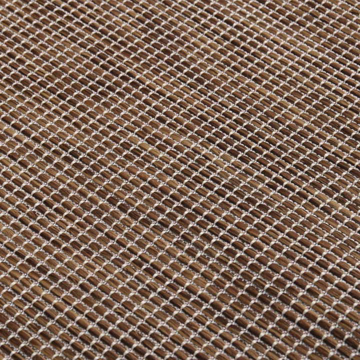 fladvævet udendørstæppe 200x280 cm brun