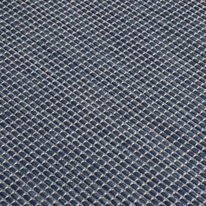 fladvævet udendørstæppe 80x250 cm blå