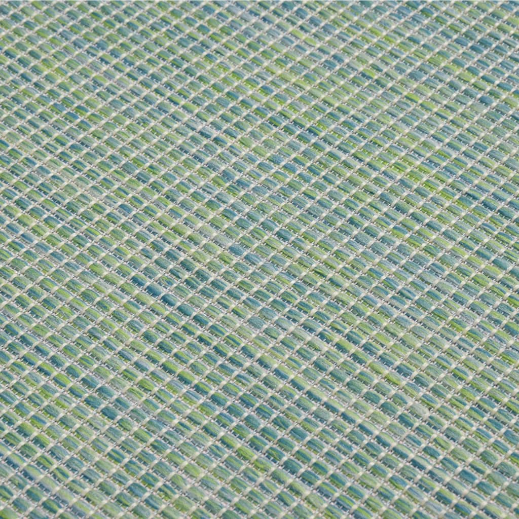 fladvævet udendørstæppe 80x150 cm turkis