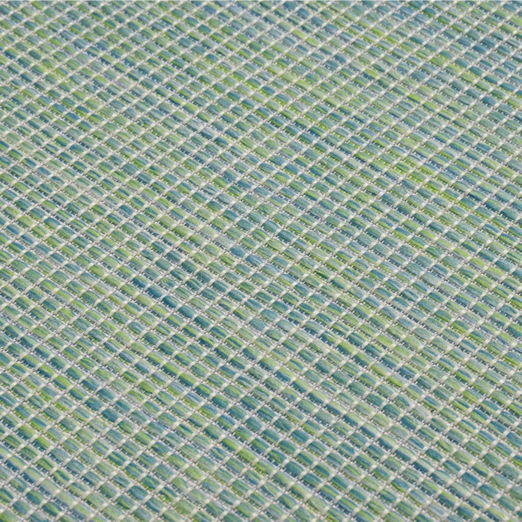 fladvævet udendørstæppe 80x250 cm turkis