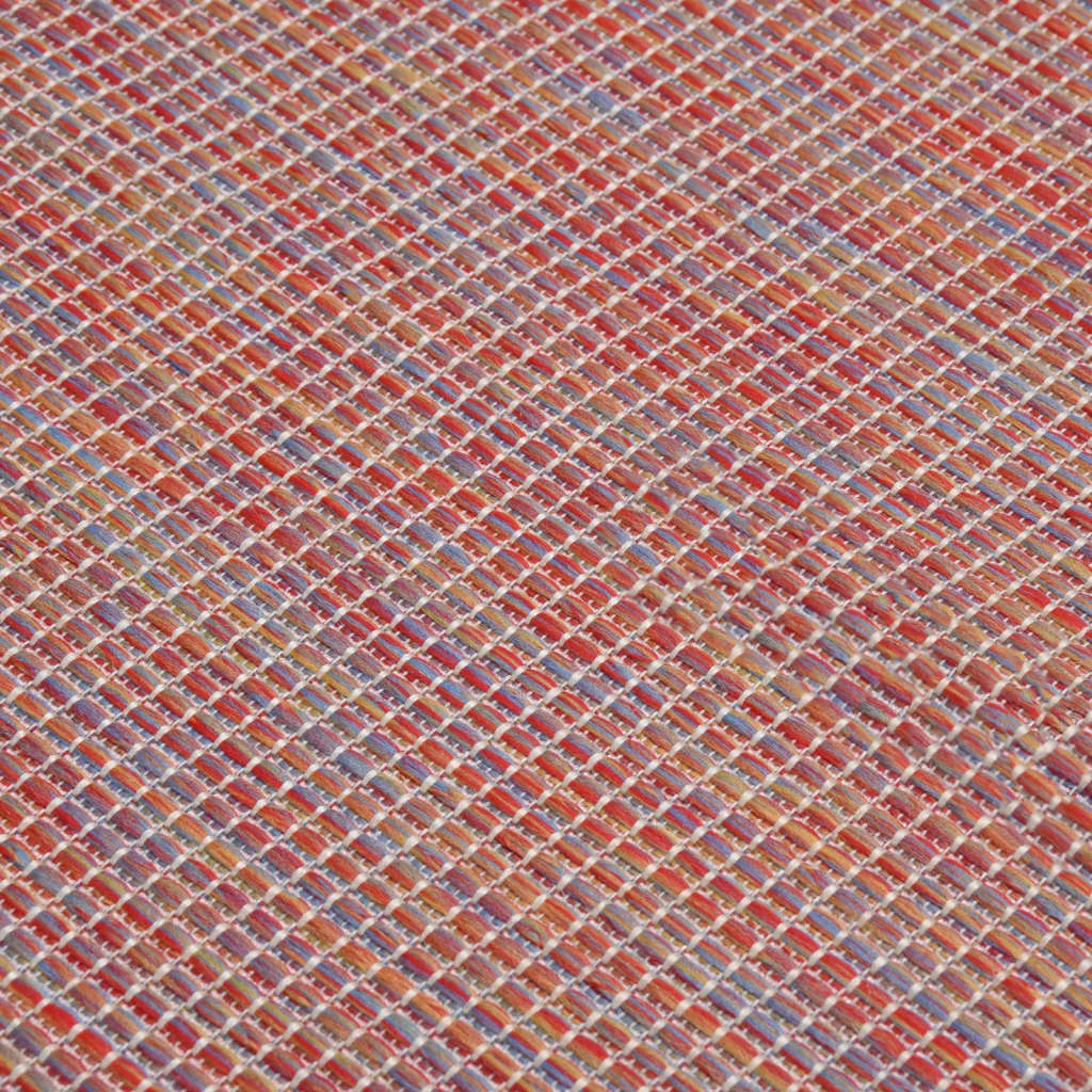 fladvævet udendørstæppe 120x170 cm rød