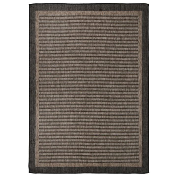 fladvævet udendørstæppe 140x200 cm mørkebrun