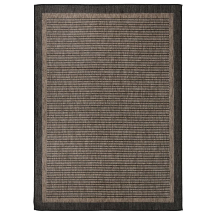 fladvævet udendørstæppe 200x280 cm mørkebrun