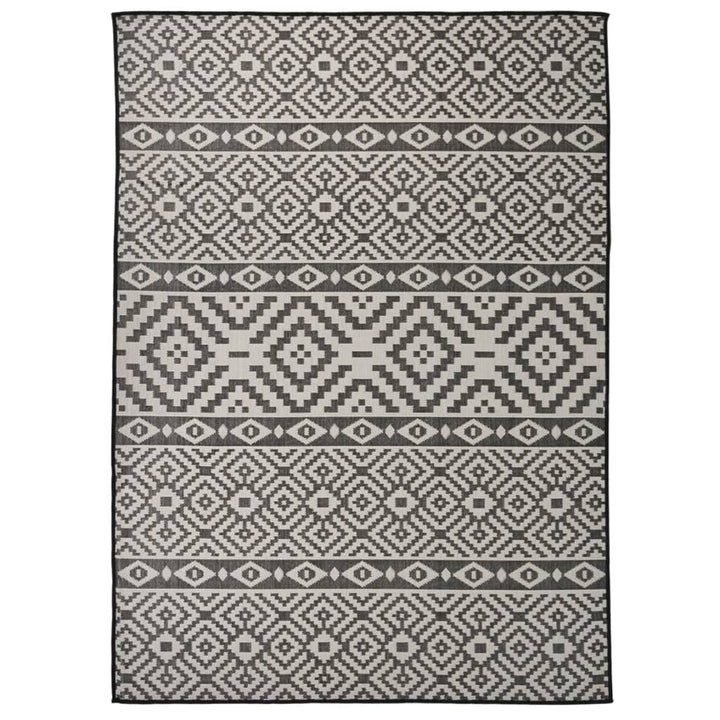 fladvævet udendørstæppe 200x280 cm stribet sort