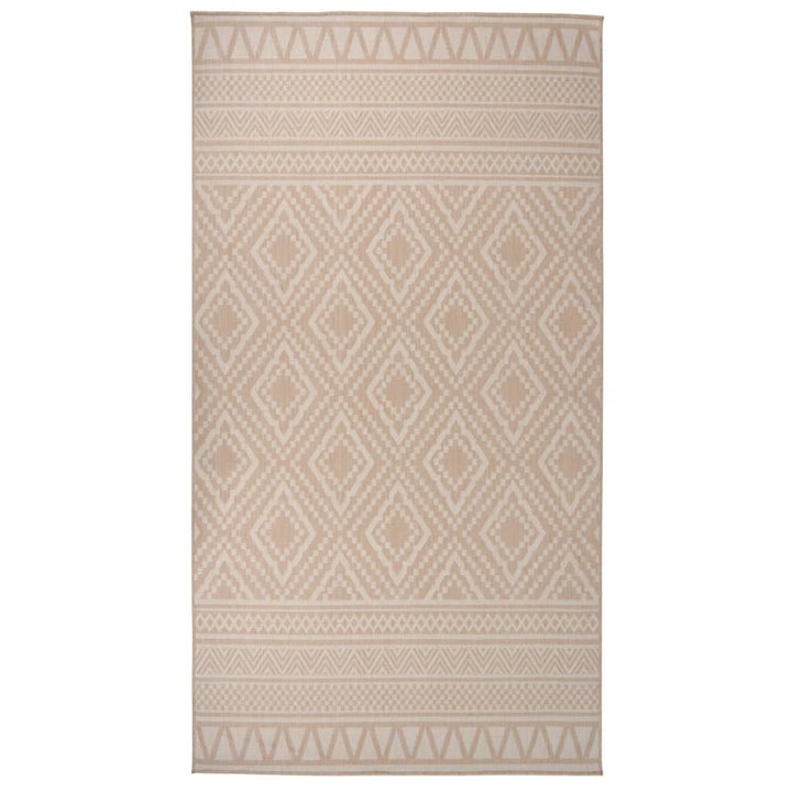 fladvævet udendørstæppe 80x150 cm stribet brun