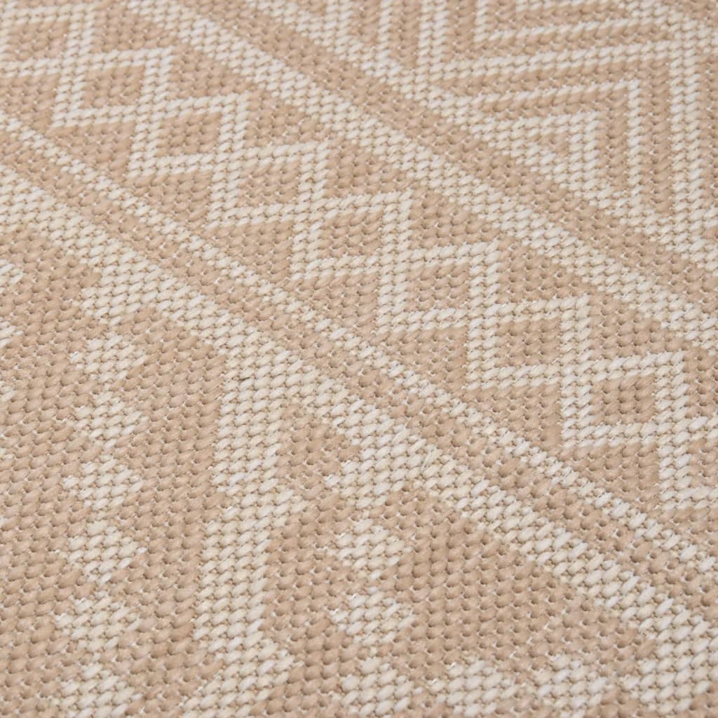fladvævet udendørstæppe 80x250 cm stribet brun
