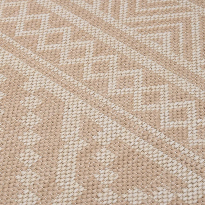 fladvævet udendørstæppe 80x250 cm stribet brun