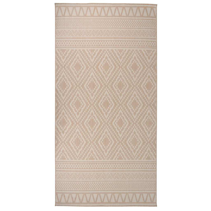 fladvævet udendørstæppe 100x200 cm stribet brun