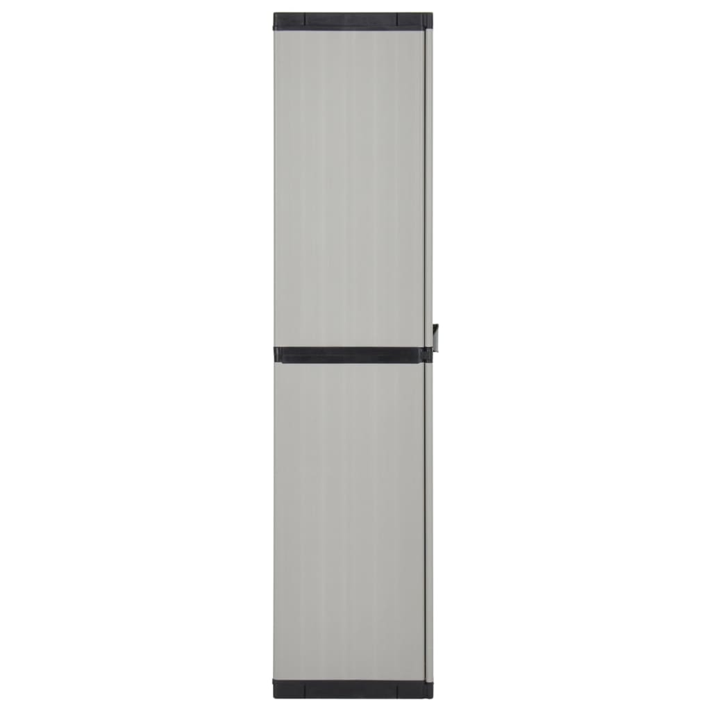 haveskab 68x40x168 cm 3 hylder grå og sort