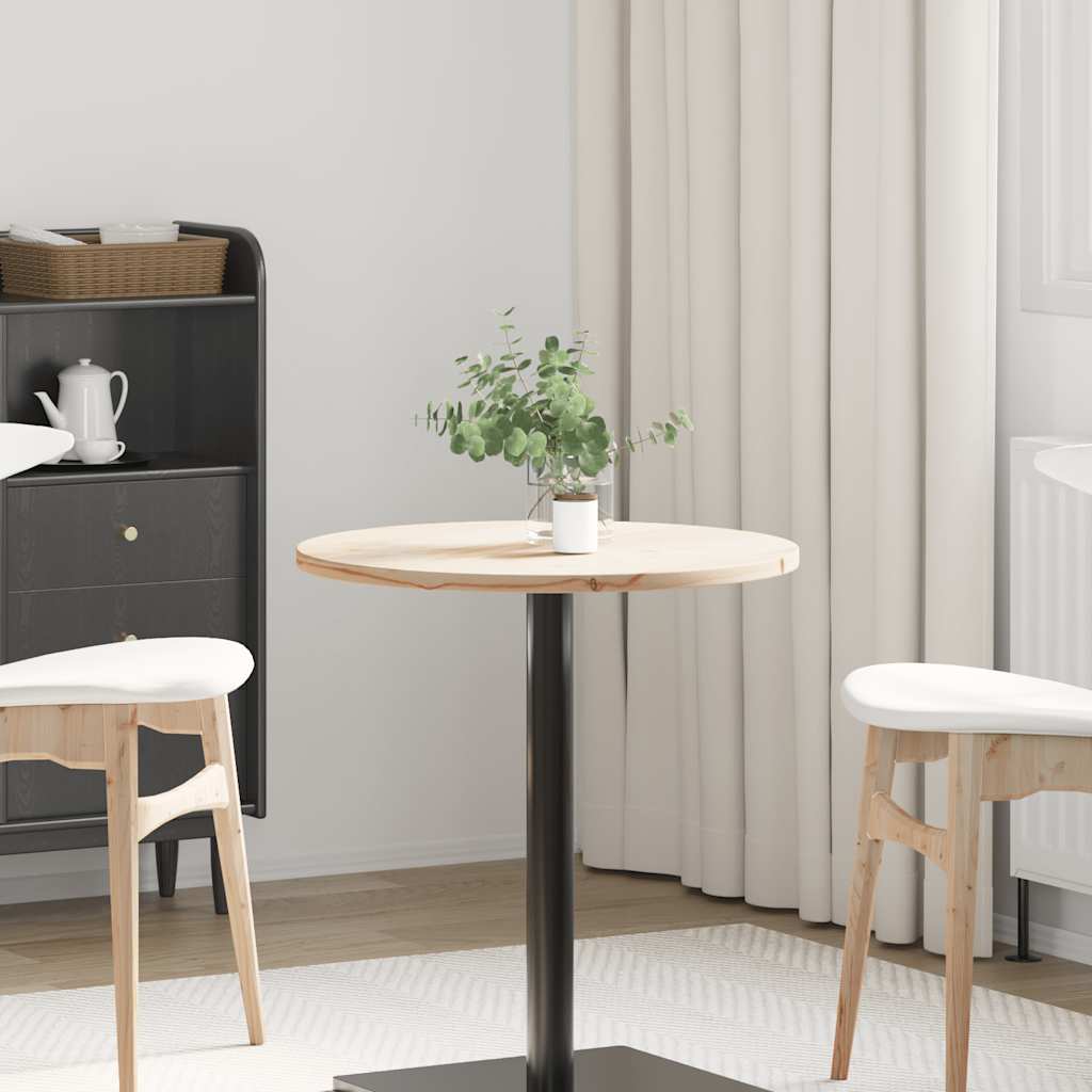 bordplade Ø60x2,5 cm massivt fyrretræ