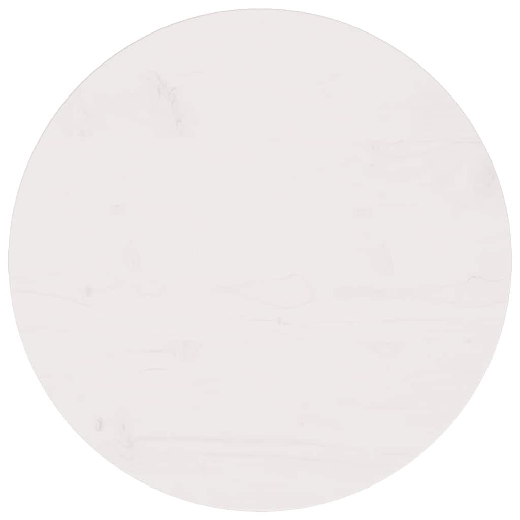 bordplade hvid Ø50x2,5 cm massivt fyrretræ