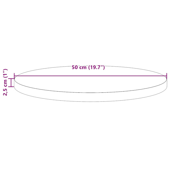 bordplade hvid Ø50x2,5 cm massivt fyrretræ
