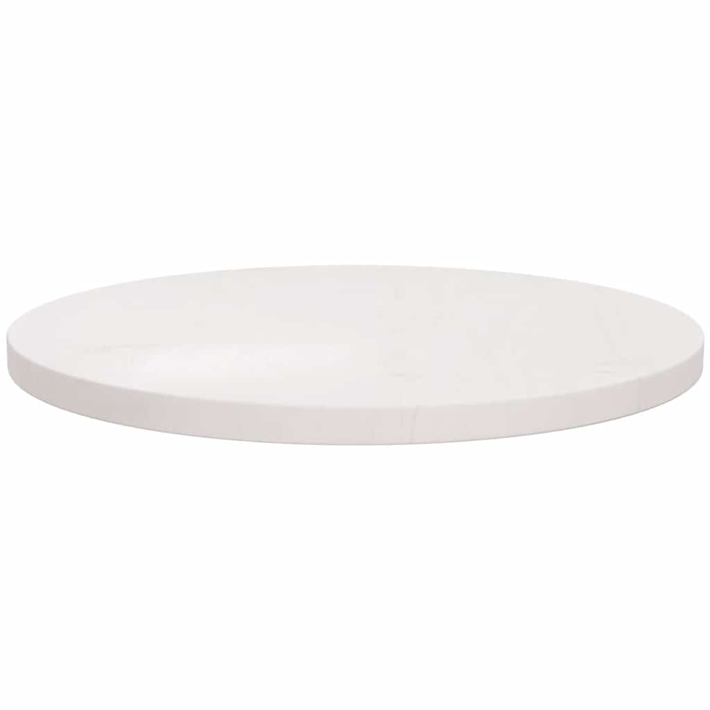 bordplade hvid Ø60x2,5 cm massivt fyrretræ