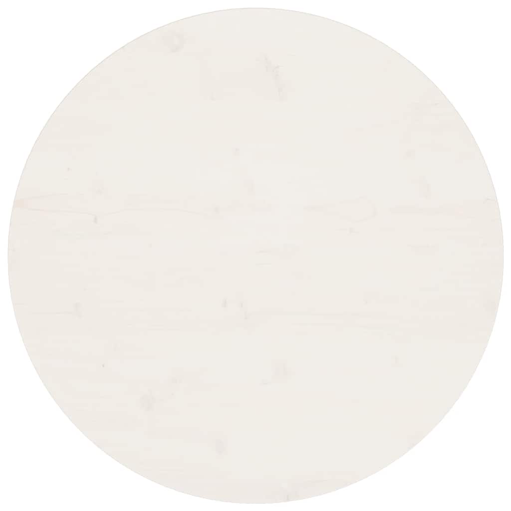 bordplade Ø70x2,5 cm massivt fyrretræ hvid