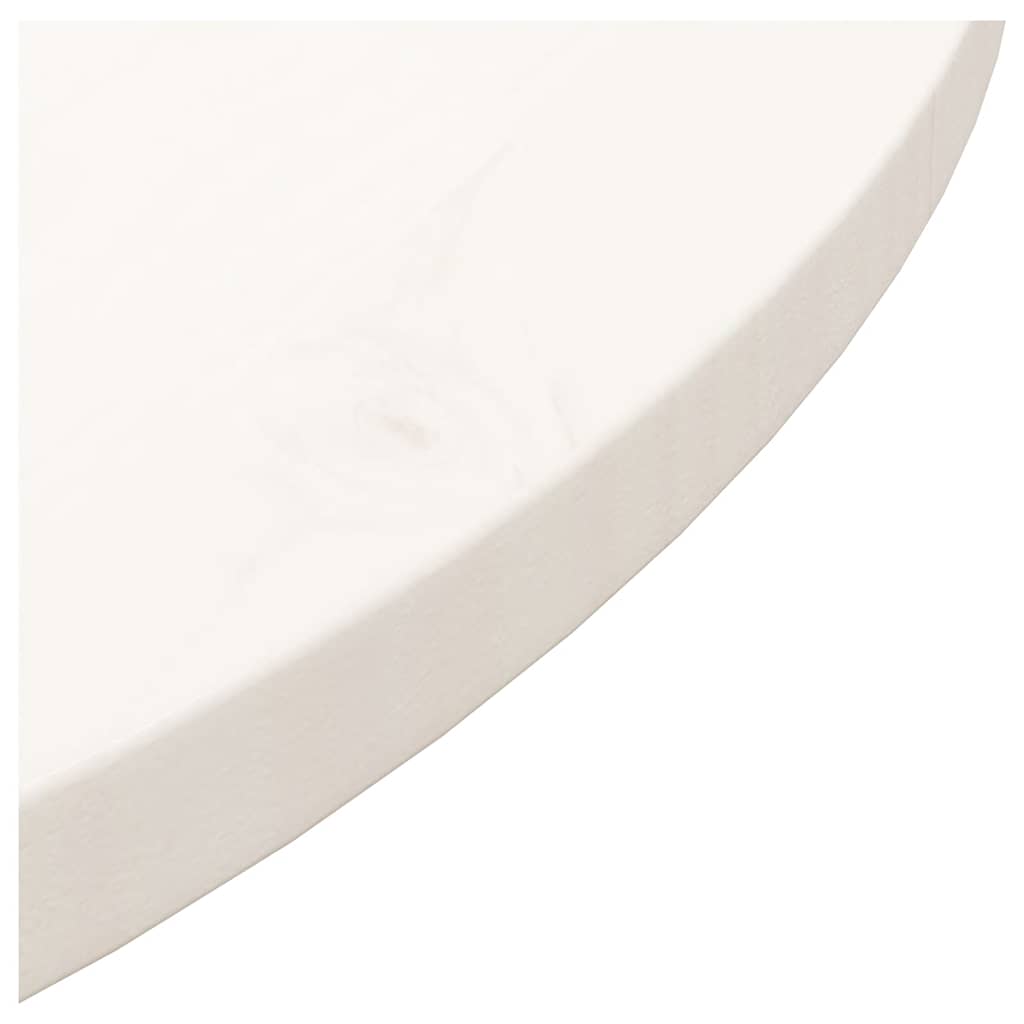 bordplade Ø70x2,5 cm massivt fyrretræ hvid