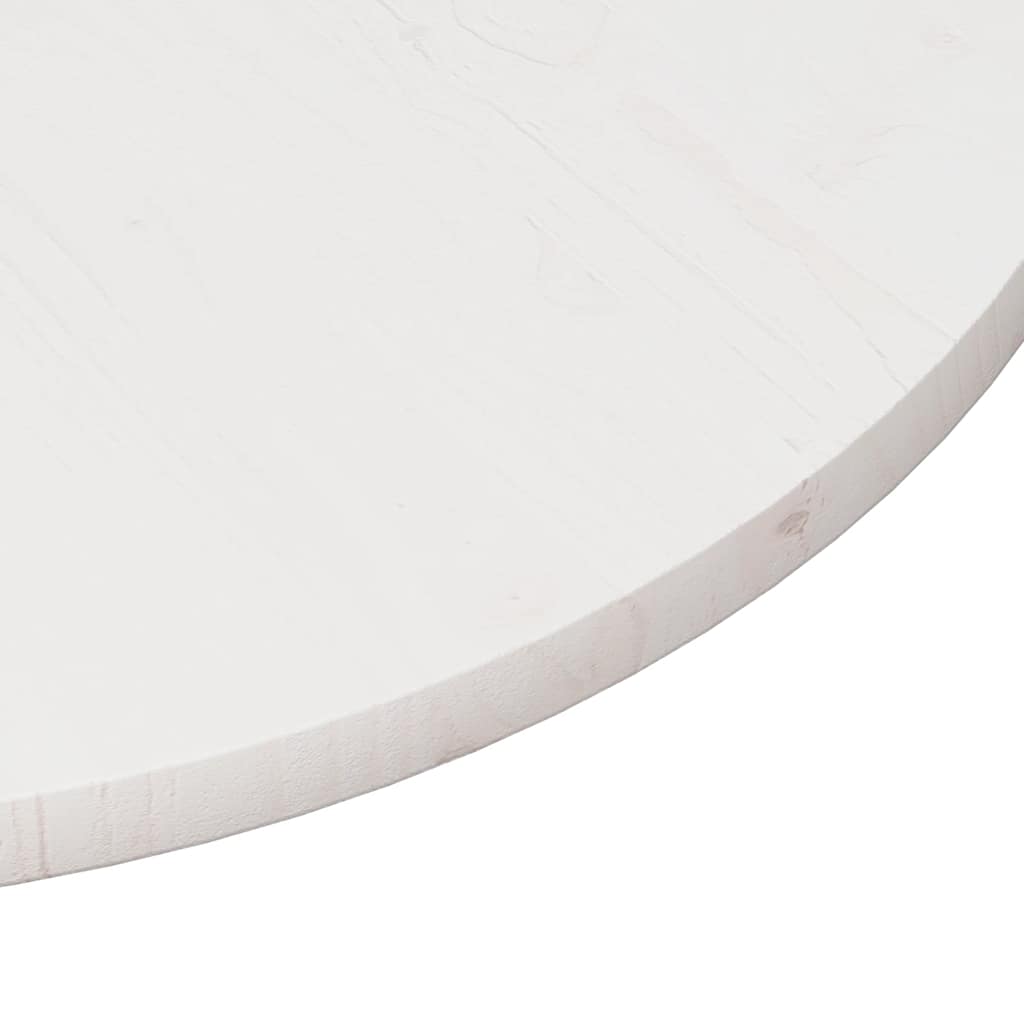 bordplade hvid Ø50x2,5 cm massivt fyrretræ