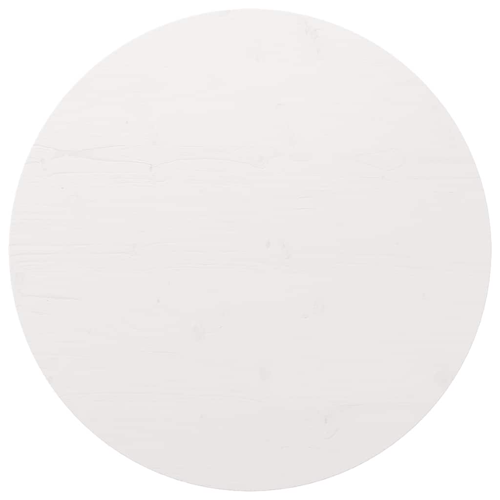bordplade Ø90x2,5 cm massivt fyrretræ hvid