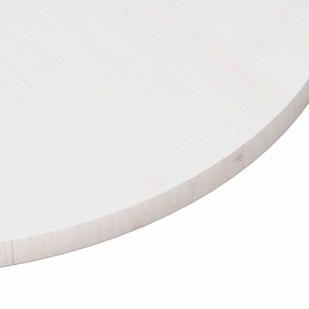 bordplade Ø90x2,5 cm massivt fyrretræ hvid