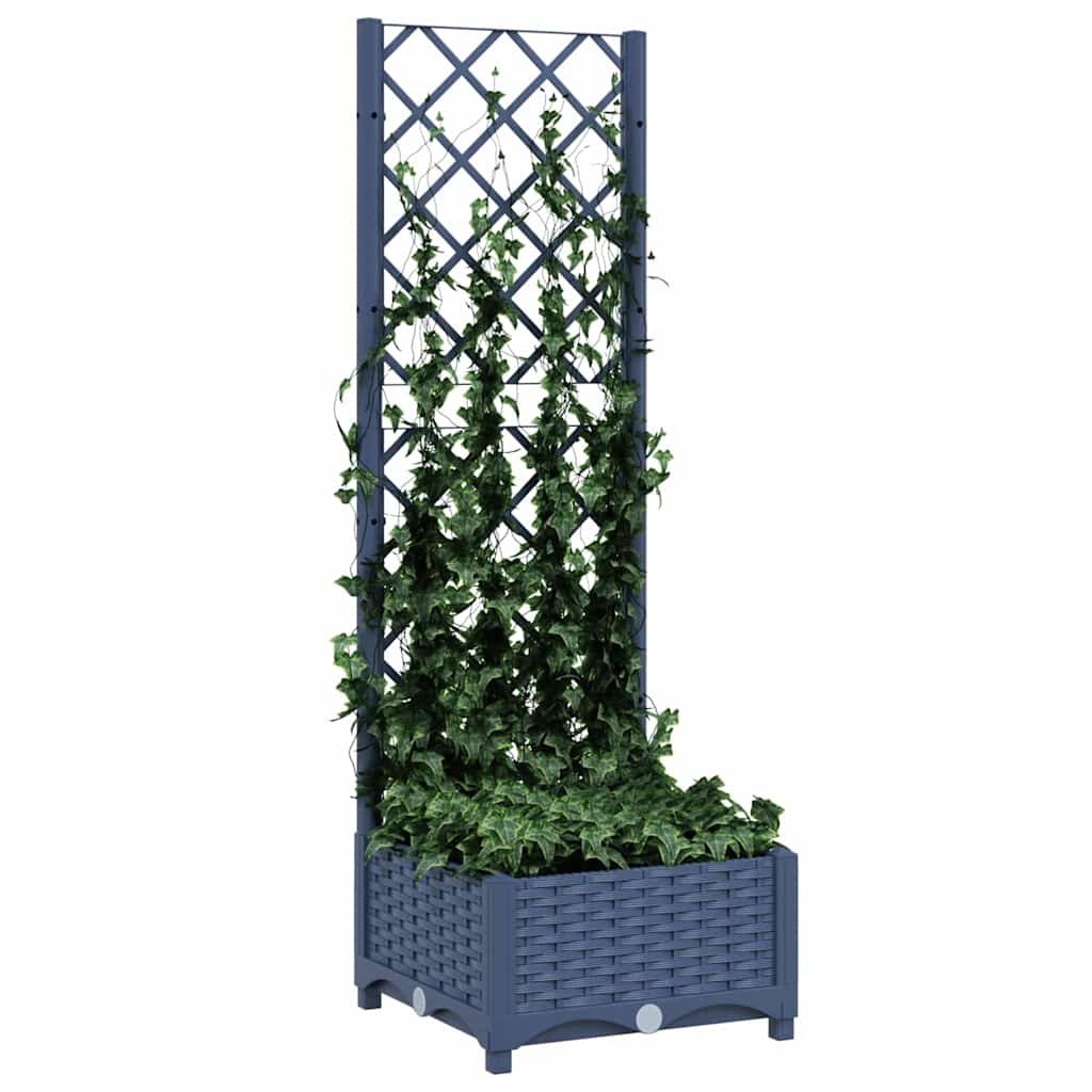 havekrukke med espalier blågrå 40x40x121,5 cm PP