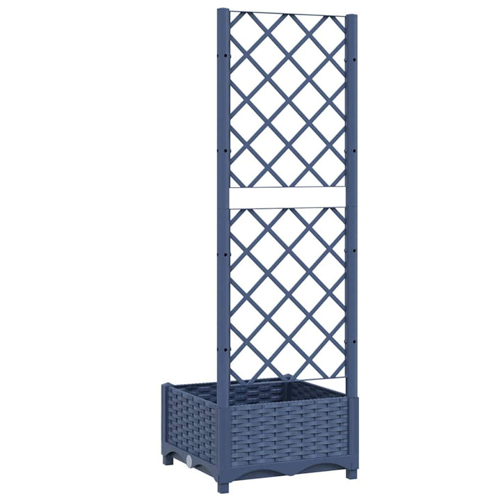 havekrukke med espalier blågrå 40x40x121,5 cm PP