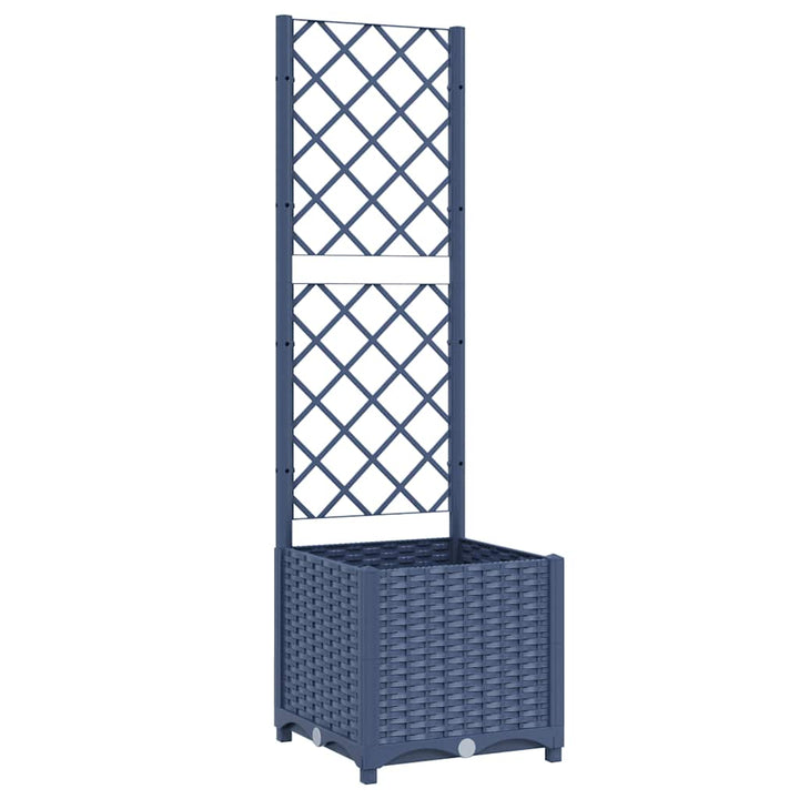 haveplantekasse med espalier blågrå 40x40x136 cm PP