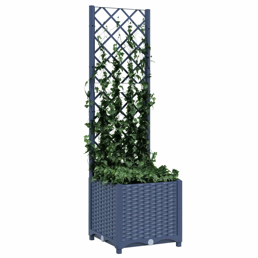 haveplantekasse med espalier blågrå 40x40x136 cm PP