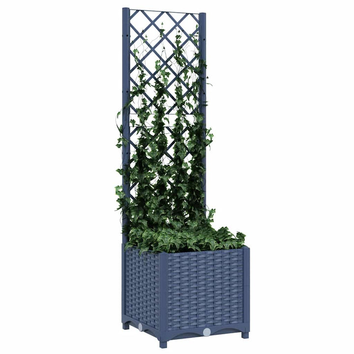 haveplantekasse med espalier blågrå 40x40x136 cm PP