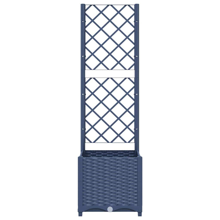 haveplantekasse med espalier blågrå 40x40x136 cm PP