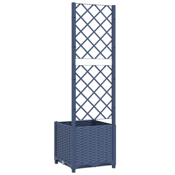 haveplantekasse med espalier blågrå 40x40x136 cm PP