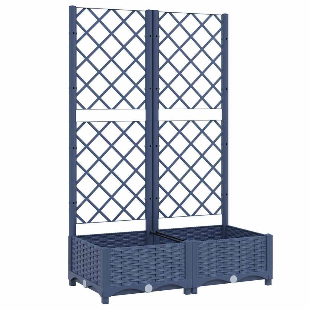 haveplantekasse med espalier blågrå 80x40x121,5 cm PP