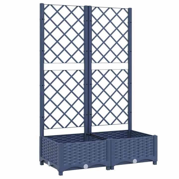 haveplantekasse med espalier blågrå 80x40x121,5 cm PP