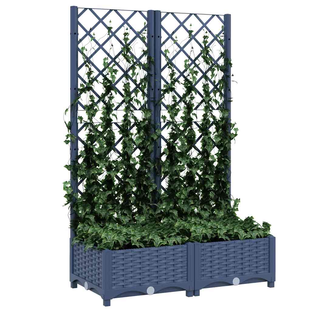 haveplantekasse med espalier blågrå 80x40x121,5 cm PP