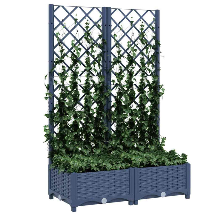 haveplantekasse med espalier blågrå 80x40x121,5 cm PP