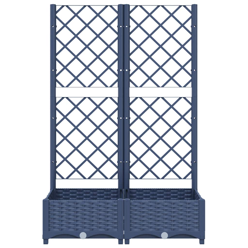 haveplantekasse med espalier blågrå 80x40x121,5 cm PP