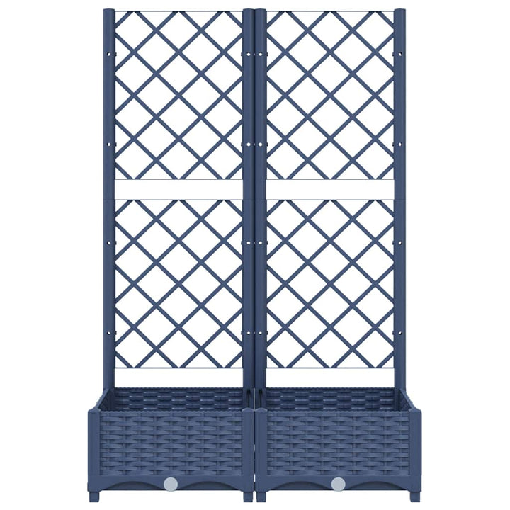 haveplantekasse med espalier blågrå 80x40x121,5 cm PP