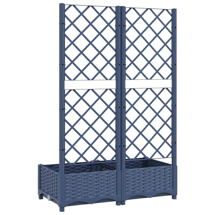 haveplantekasse med espalier blågrå 80x40x121,5 cm PP