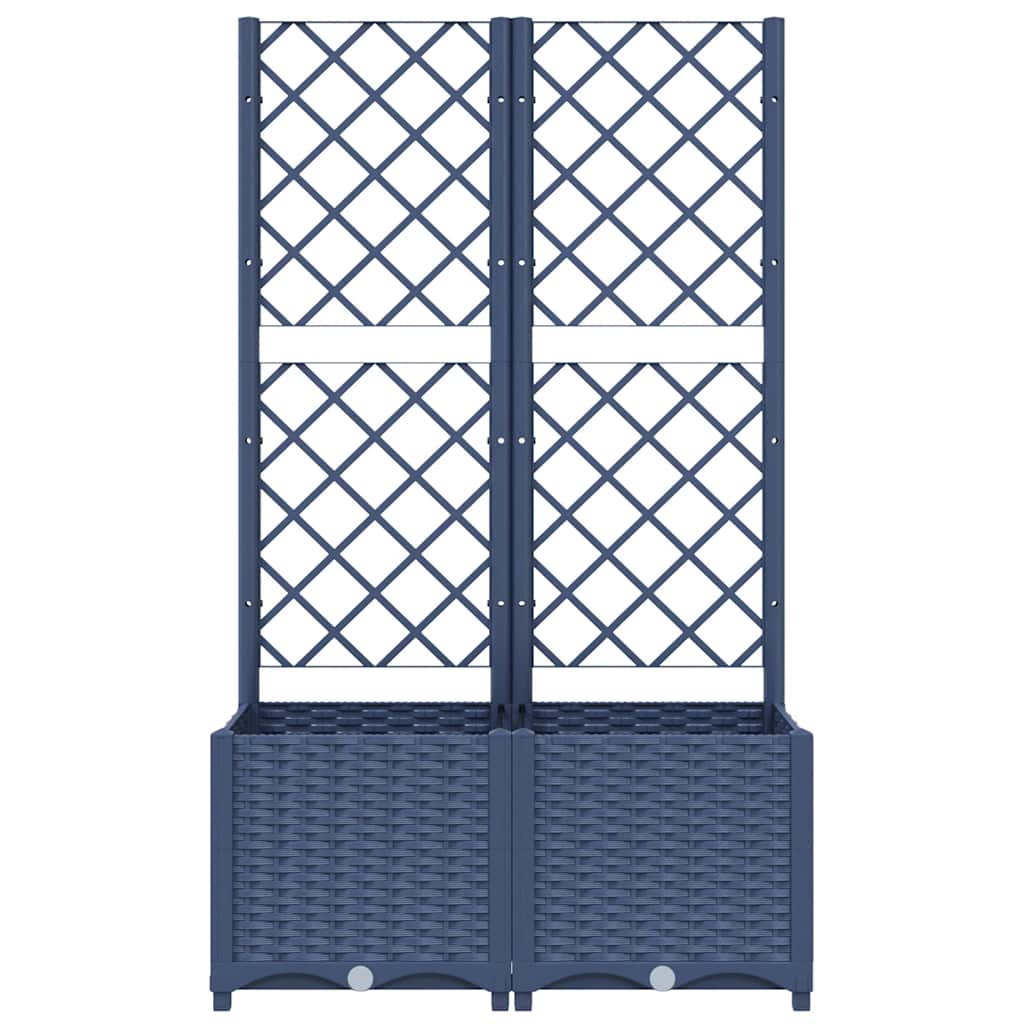 haveplantekasse med espalier blågrå 80x40x136 cm PP