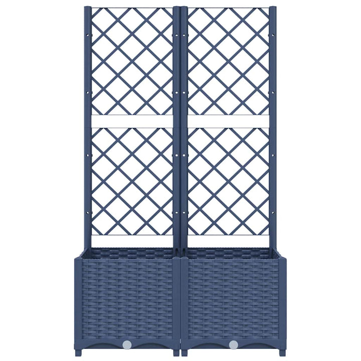 haveplantekasse med espalier blågrå 80x40x136 cm PP