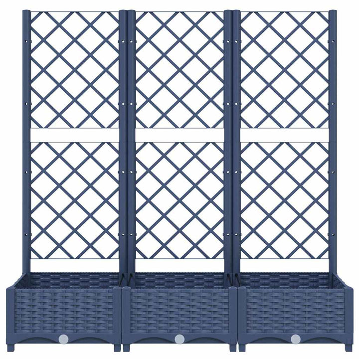 plantekasse med espalier 120x40x121,5 cm PP blågrå