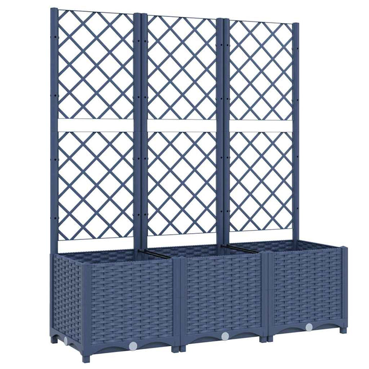 plantekasse med espalier 120x40x136 cm PP blågrå