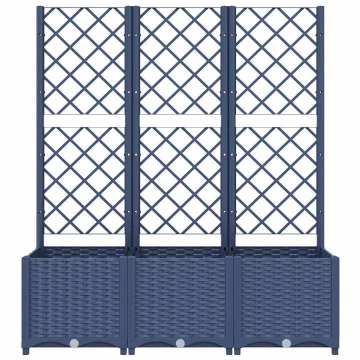 plantekasse med espalier 120x40x136 cm PP blågrå