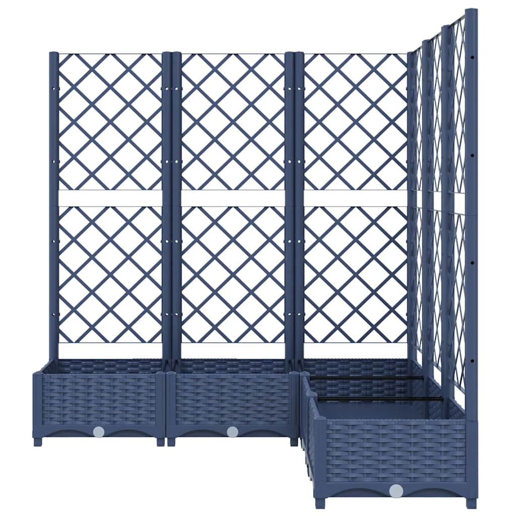 plantekasse med espalier 120x120x121,5 cm PP blågrå