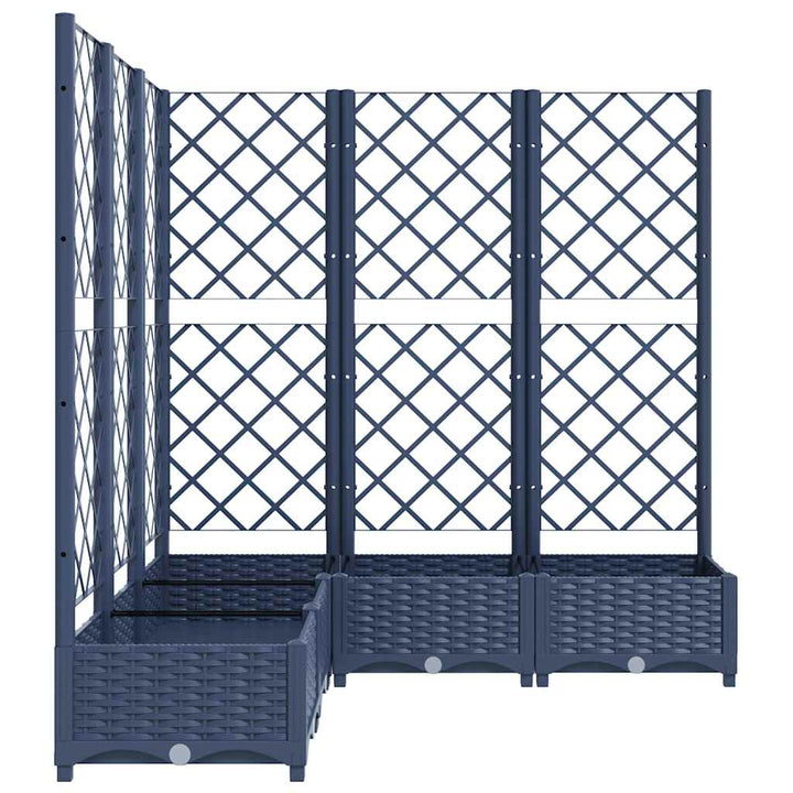plantekasse med espalier 120x120x121,5 cm PP blågrå